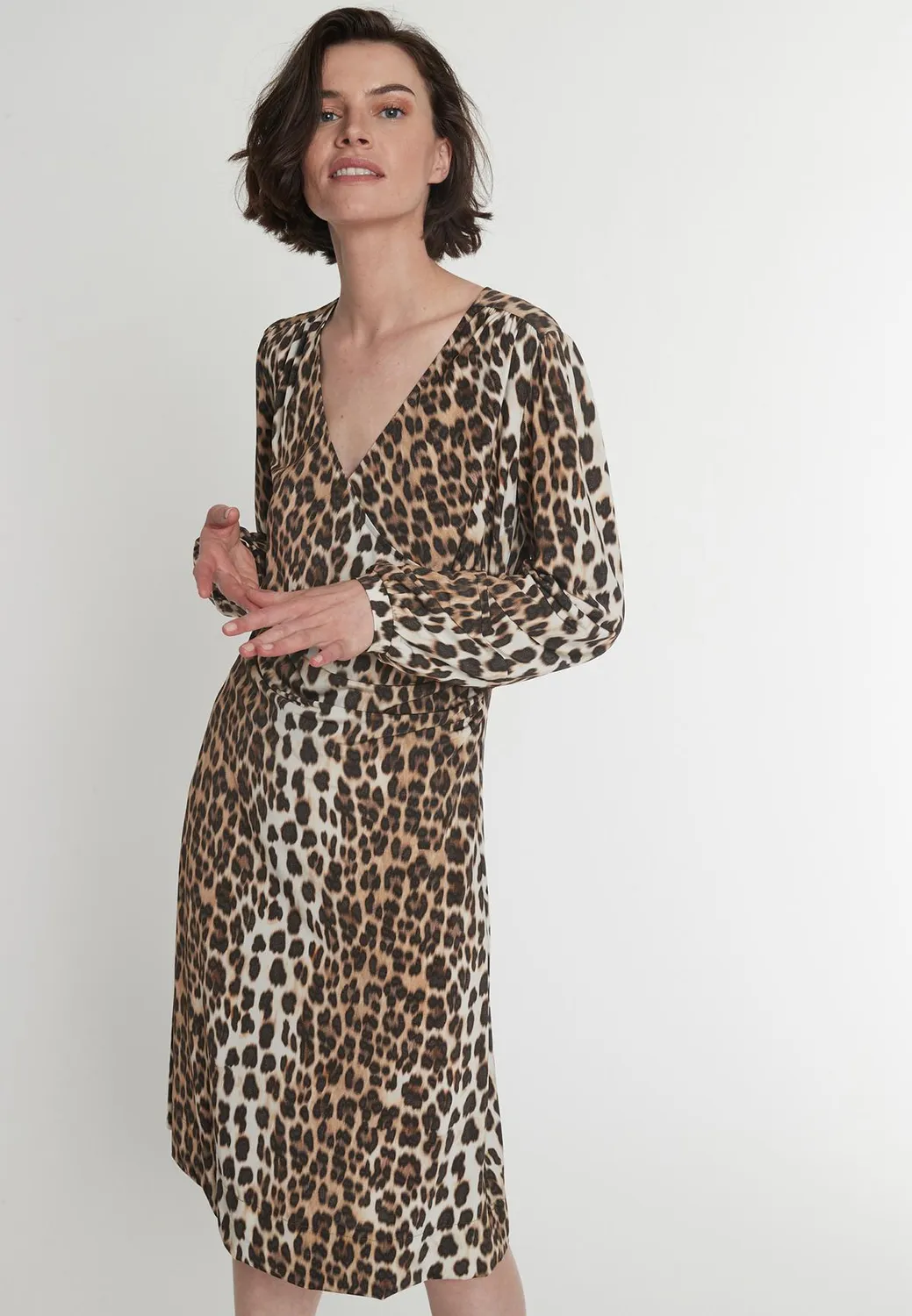 Ana Alcazar Modina abito a portafoglio leopardato
