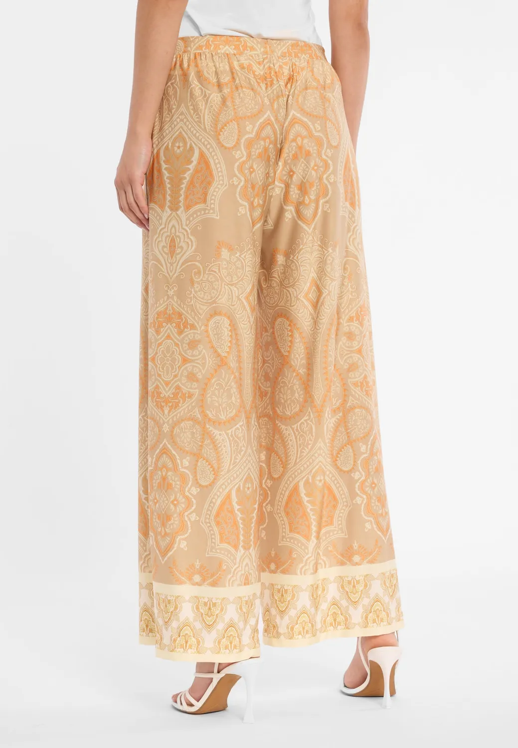 Ana Alcazar Dorinop pantaloni larghi fantasia paisley gialli