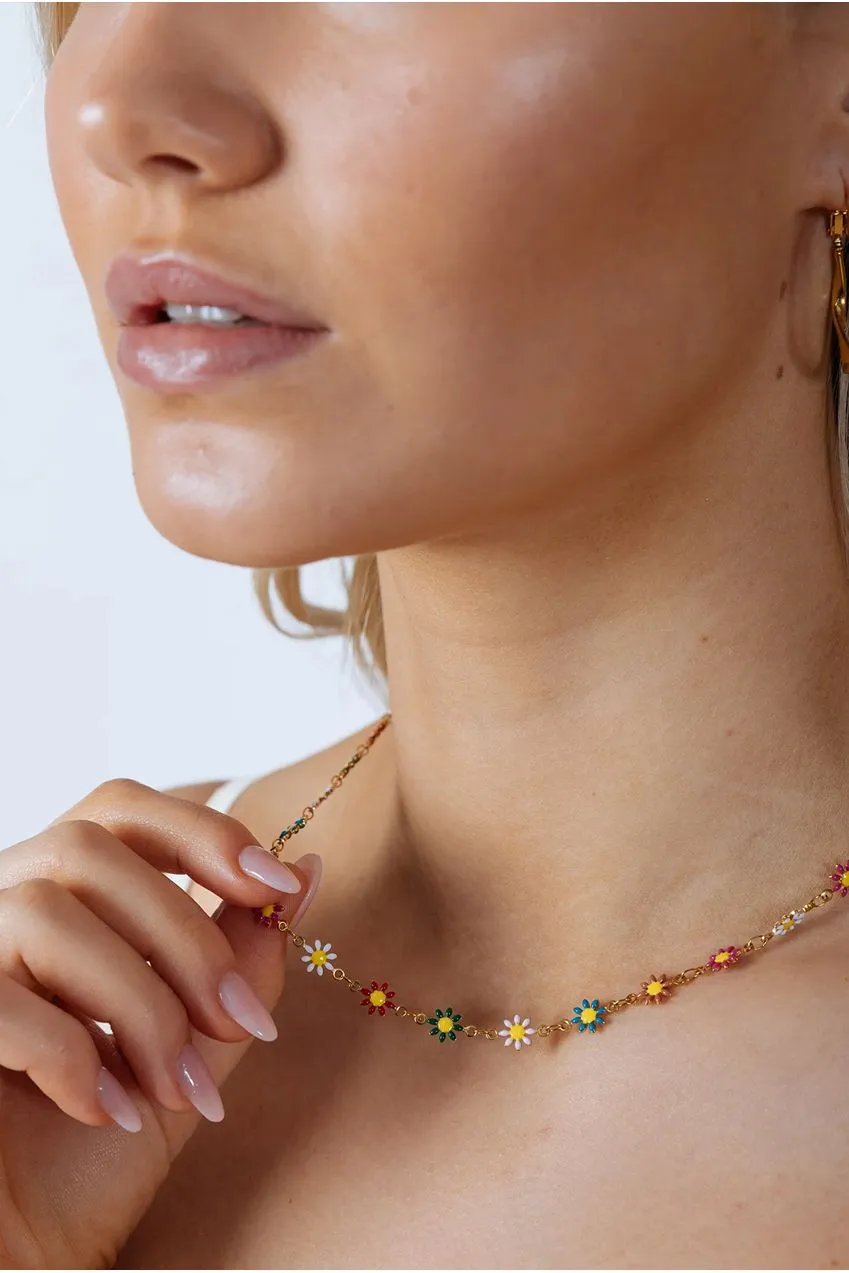 SVNX Daisy Chain collana oro multi fiori