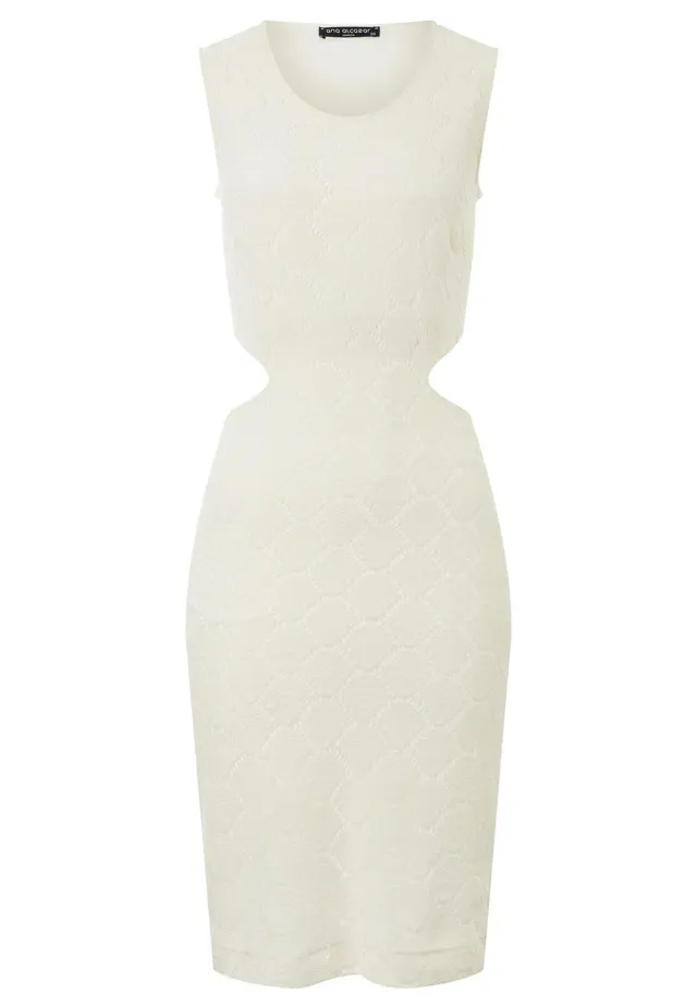 Ana Alcazar Pagina abito in pizzo avorio cut-out