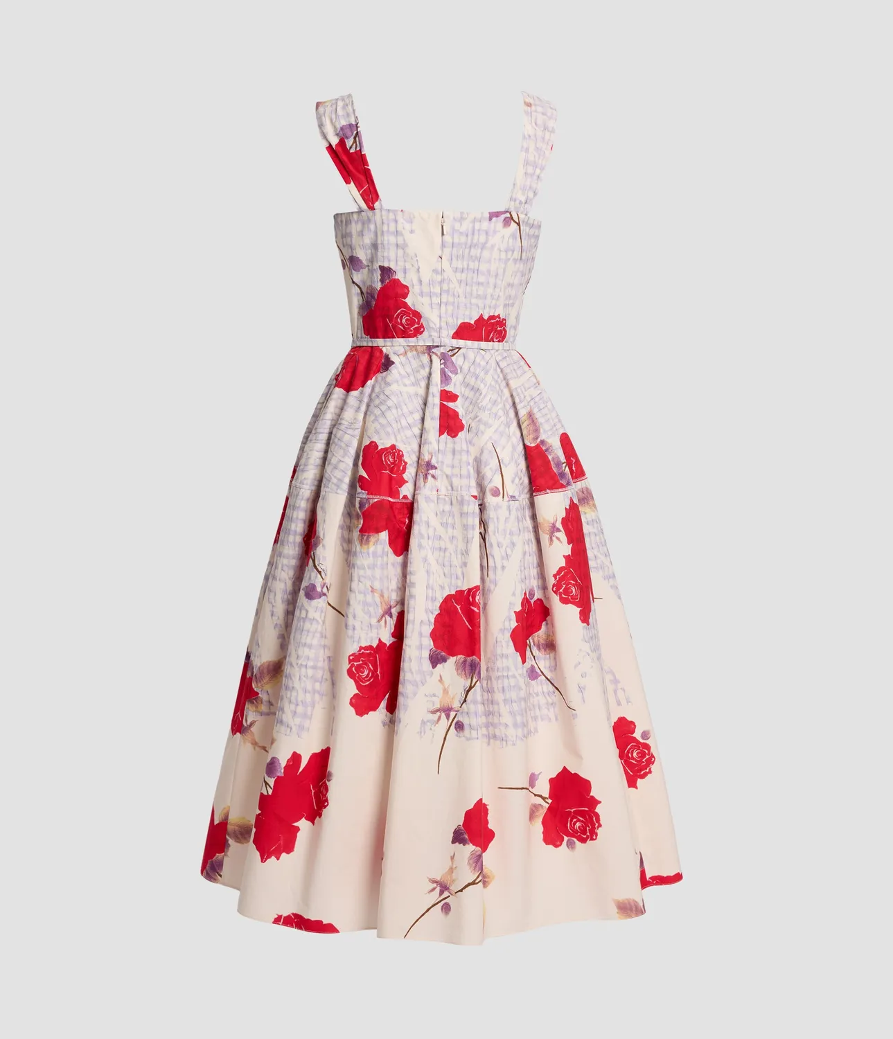 Erdem abito midi popeline cotone floreale smanicato