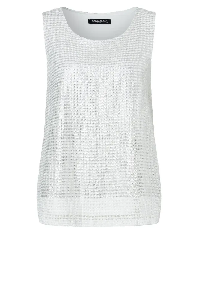 Ana Alcazar Wahy top mesh bianco linea A
