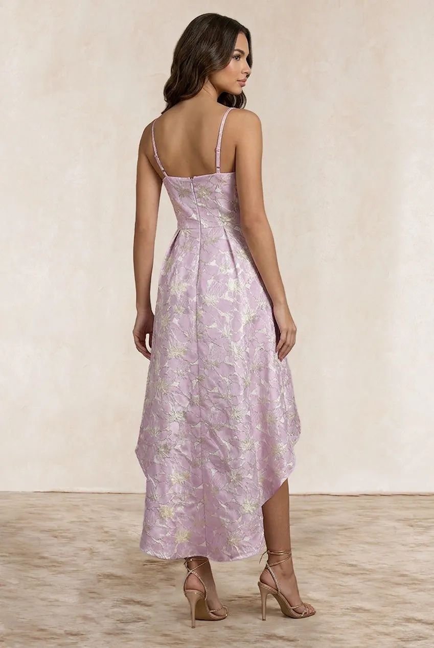 Chi Chi London Cami Abito Midi Rosa Jacquard
