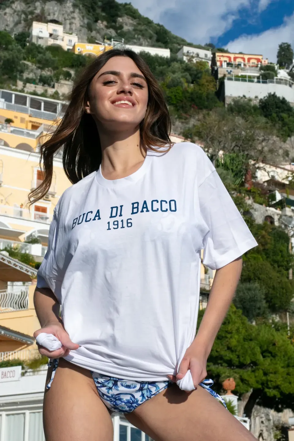Antica Sartoria Positano FM003 t-shirt cotone bianca