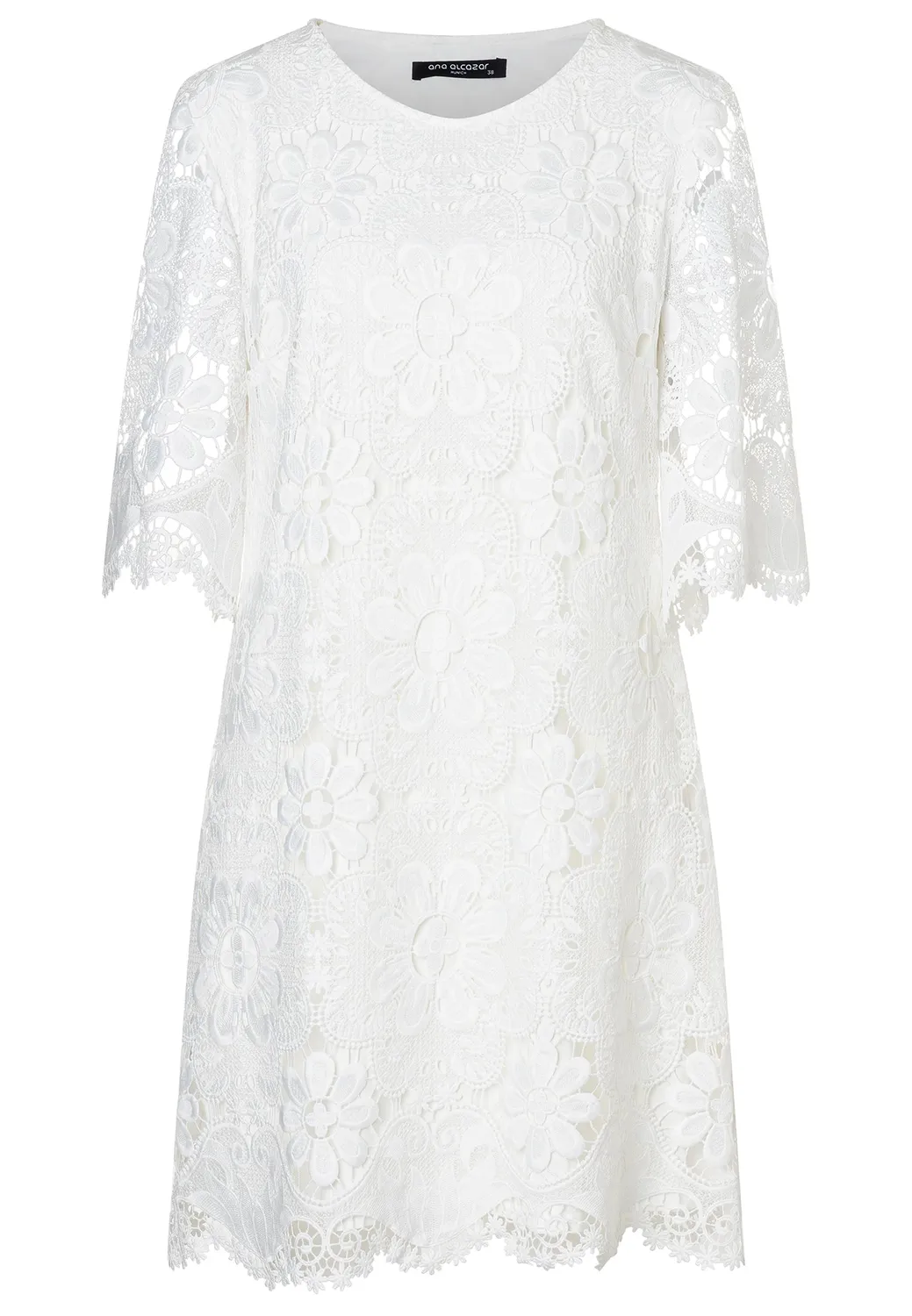 Ana Alcazar Dailo abito pizzo bianco corto