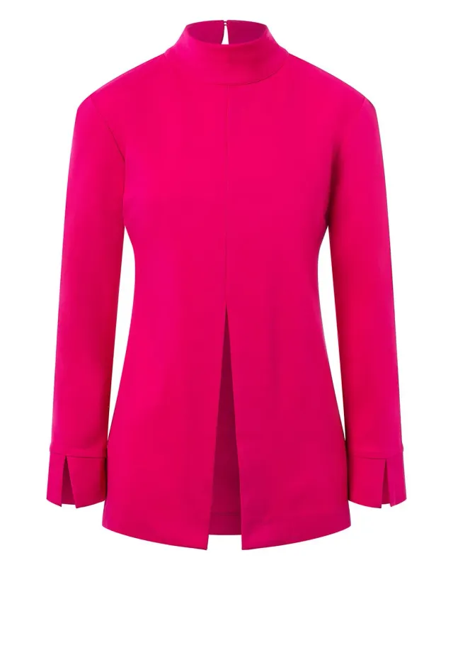 Ana Alcazar Iwane top lungo rosa collo alto
