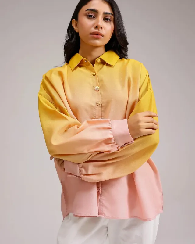 Our Dve Sea Mist camicia lino oro rosa taglia unica