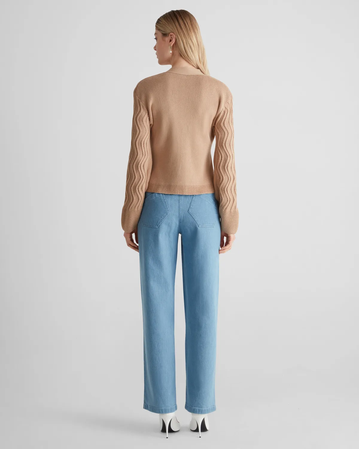 Violante Nessi Wei Wei cardigan beige in cashmere