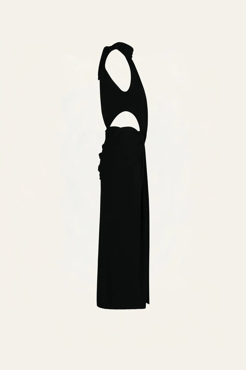 Johanna Ortiz Retro Drape abito maxi nero halter