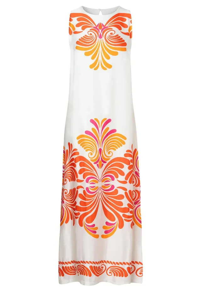 Ana Alcazar Waya Abito Maxi Satin Stampa