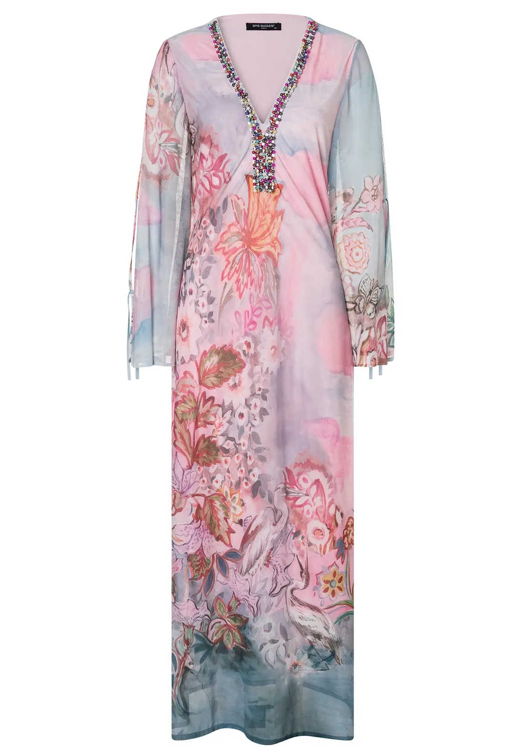 Ana Alcazar Desia vestito caftano maxi floreale