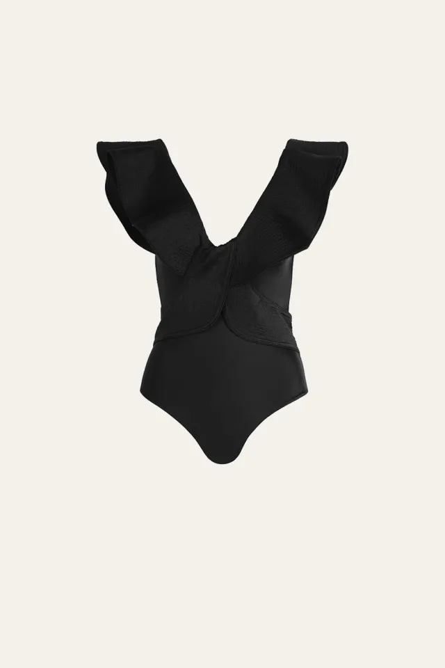 Johanna Ortiz Island Rhythms costume intero nero