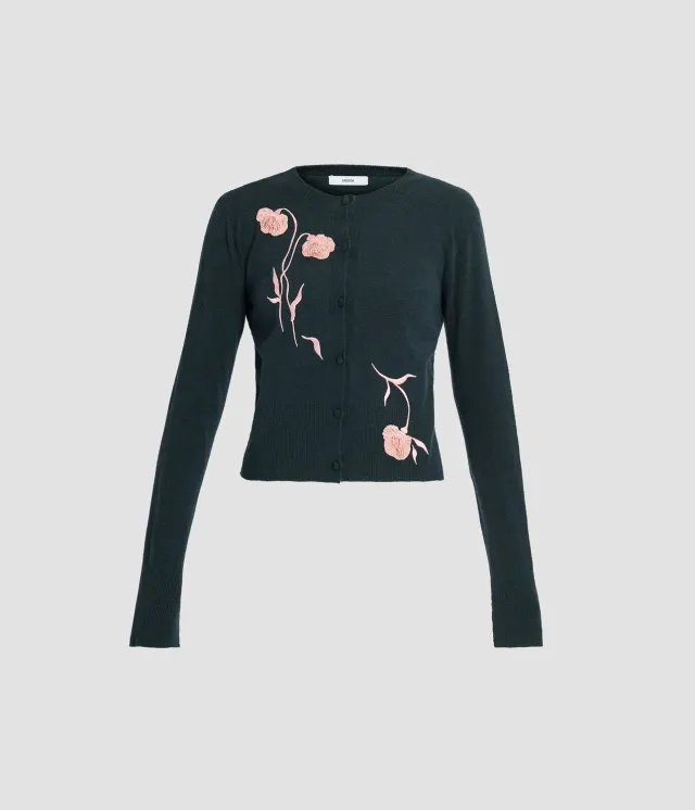 Erdem Embroidered Fitted cardigan ricamato cashmere