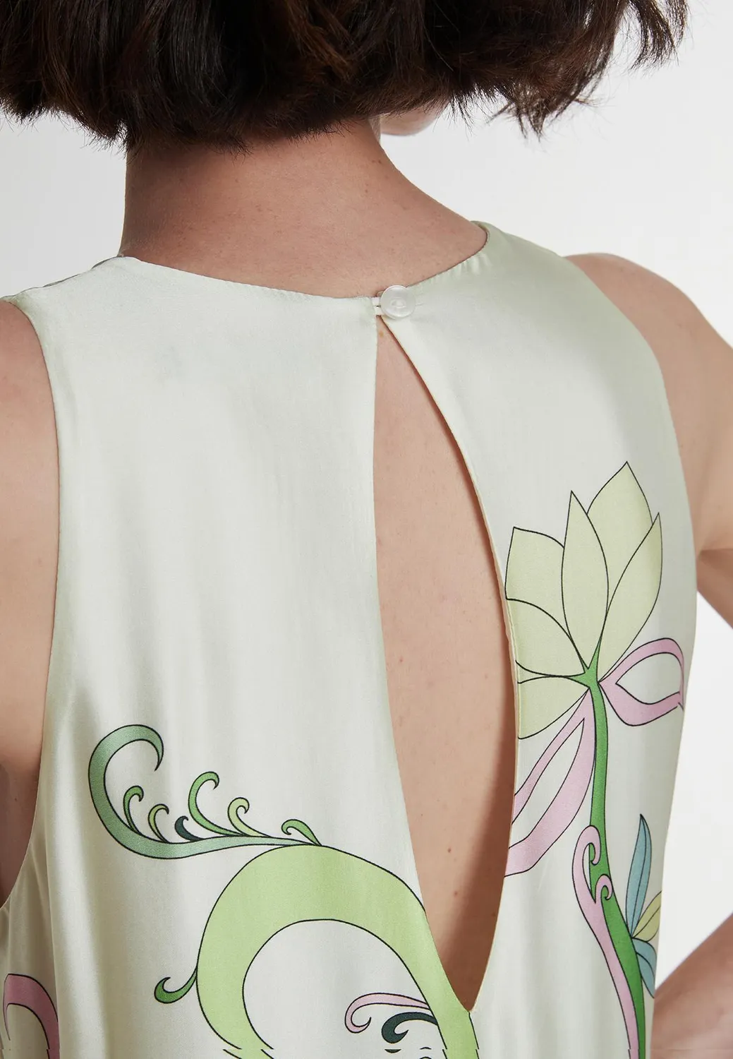 Ana Alcazar Pecasa abito maxi raso menta fiori
