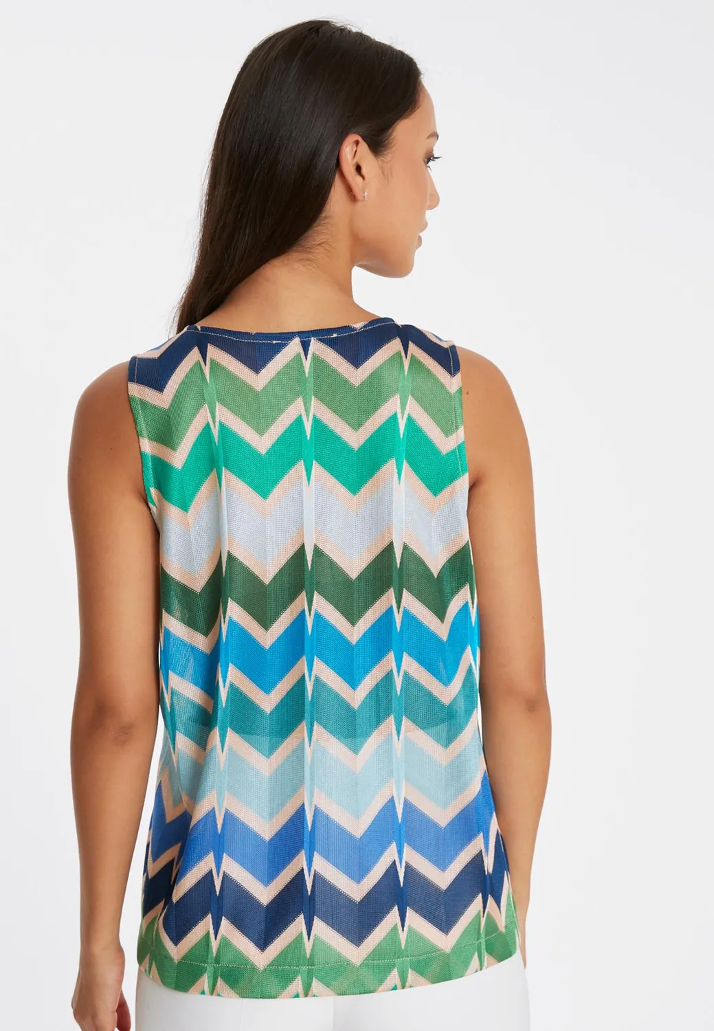 Ana Alcazar Pahea top estivo verde zigzag
