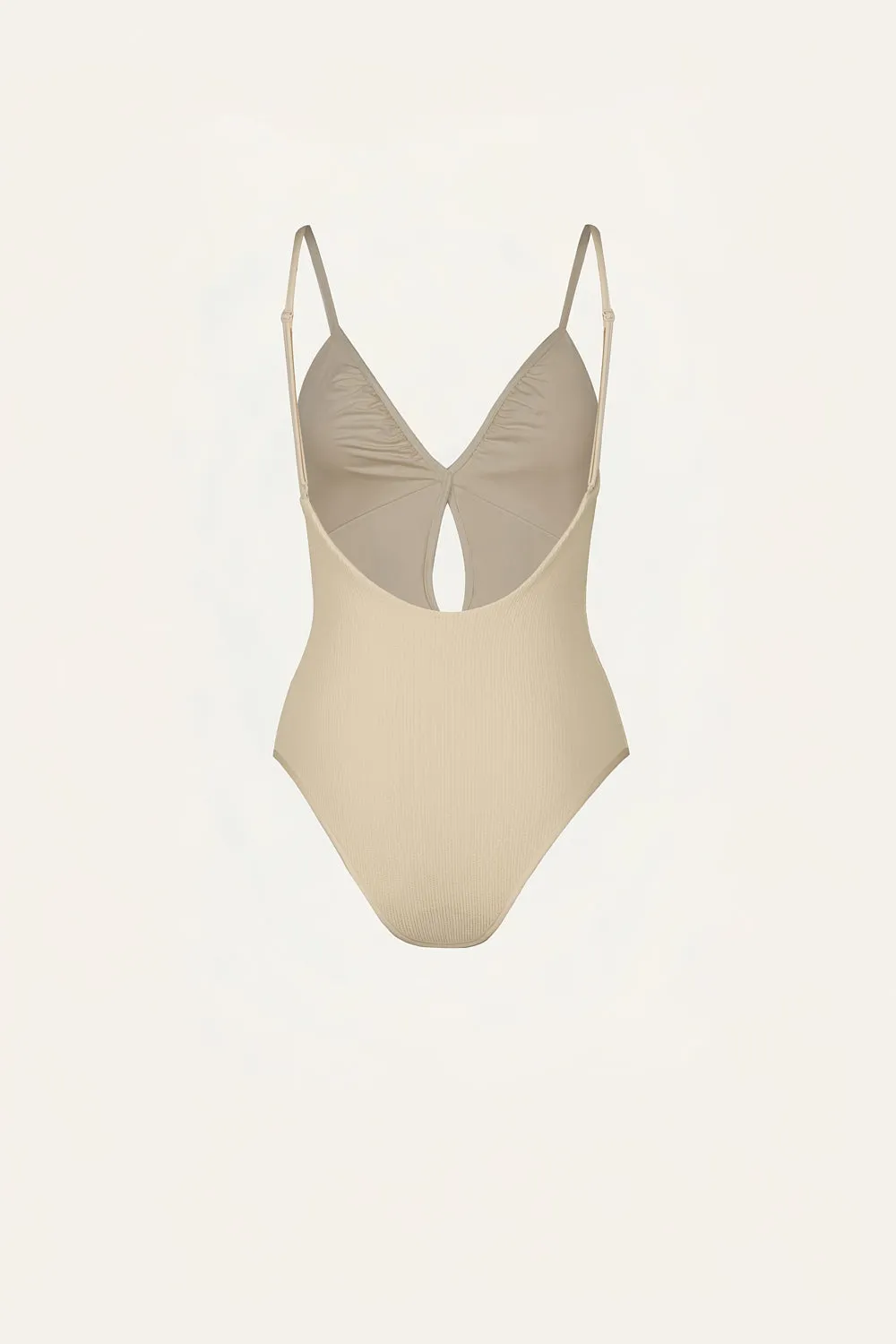 Johanna Ortiz Sundown Dust costume intero ecru scollo V