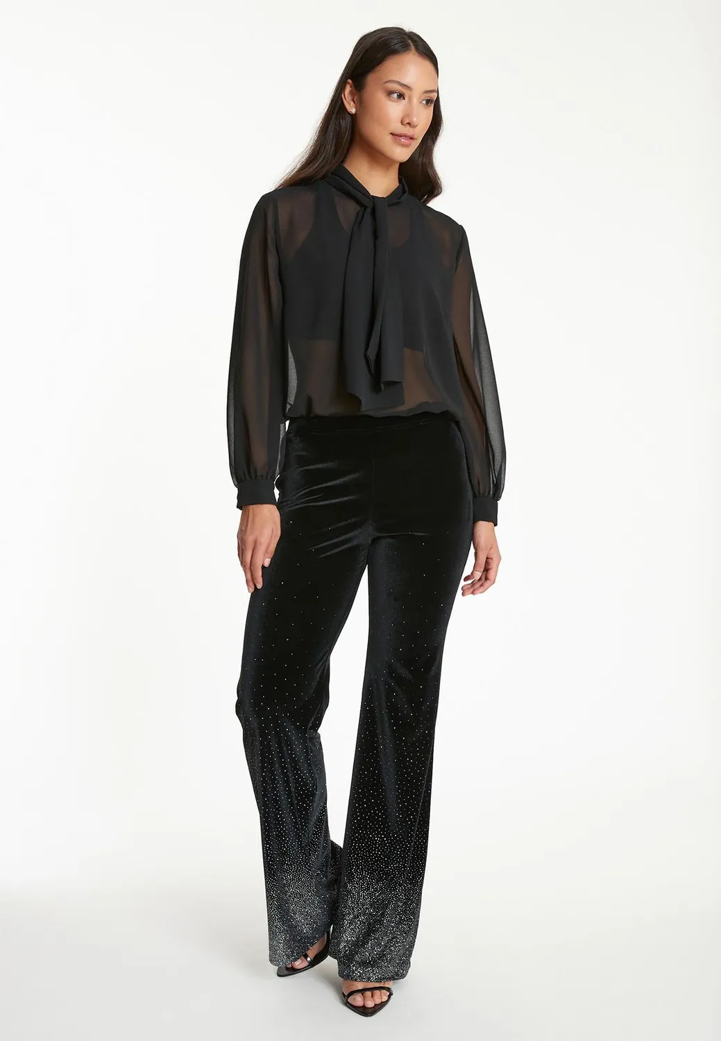Ana Alcazar Tahila pantaloni velluto svasati glitter