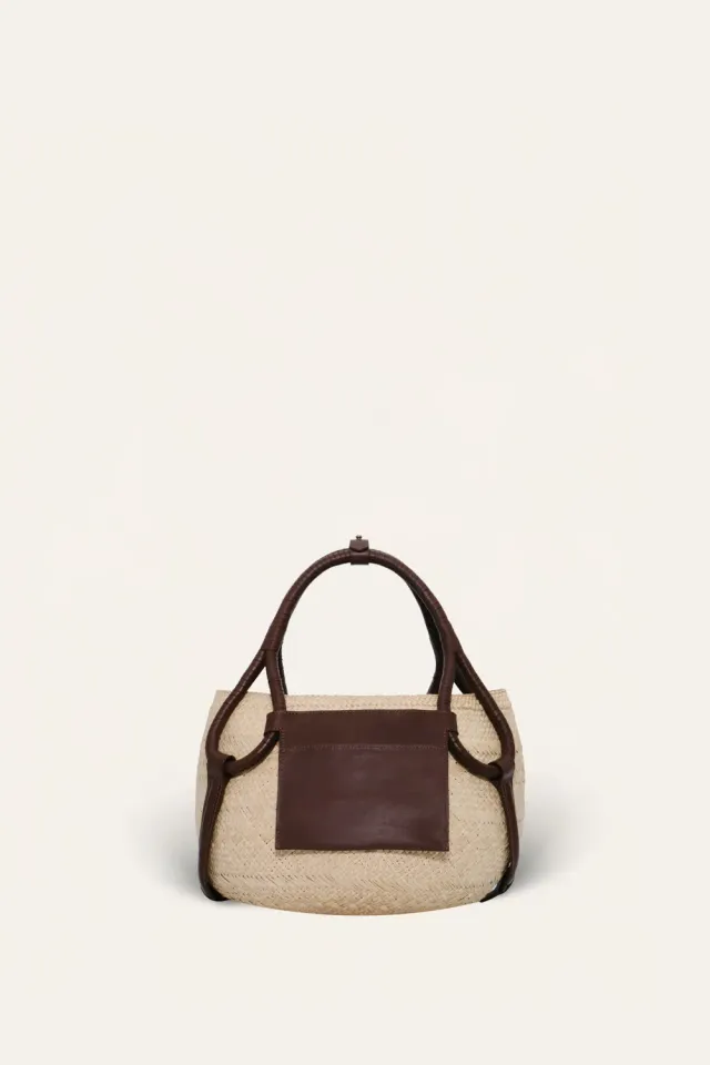 Johanna Ortiz Add Some Power borsa tote ecru paglia