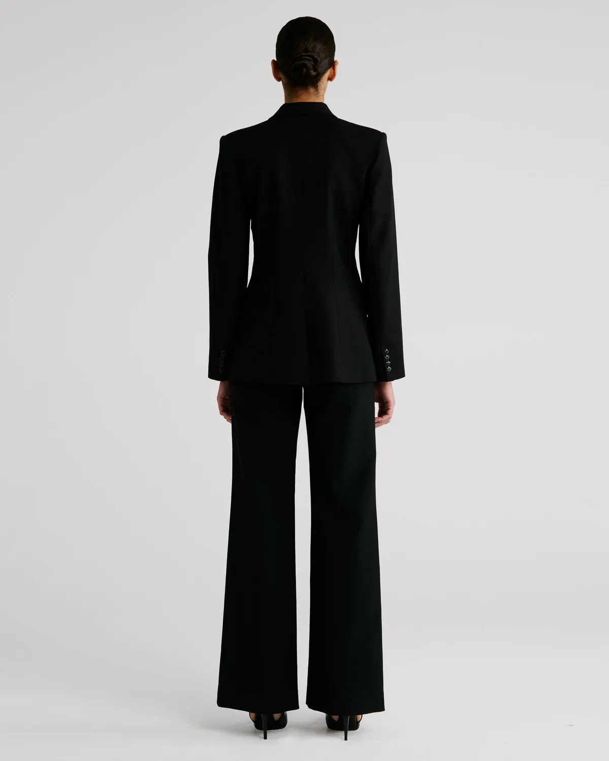 Violante Nessi Sir blazer nero lana revers satin