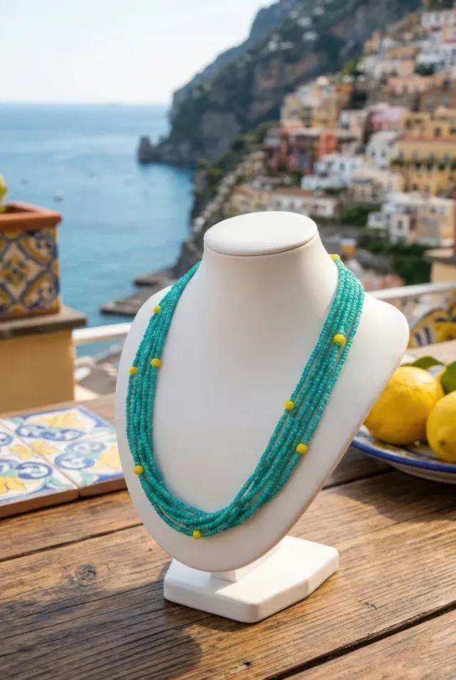 Antica Sartoria FC580 collana lunga multifilo multicolore