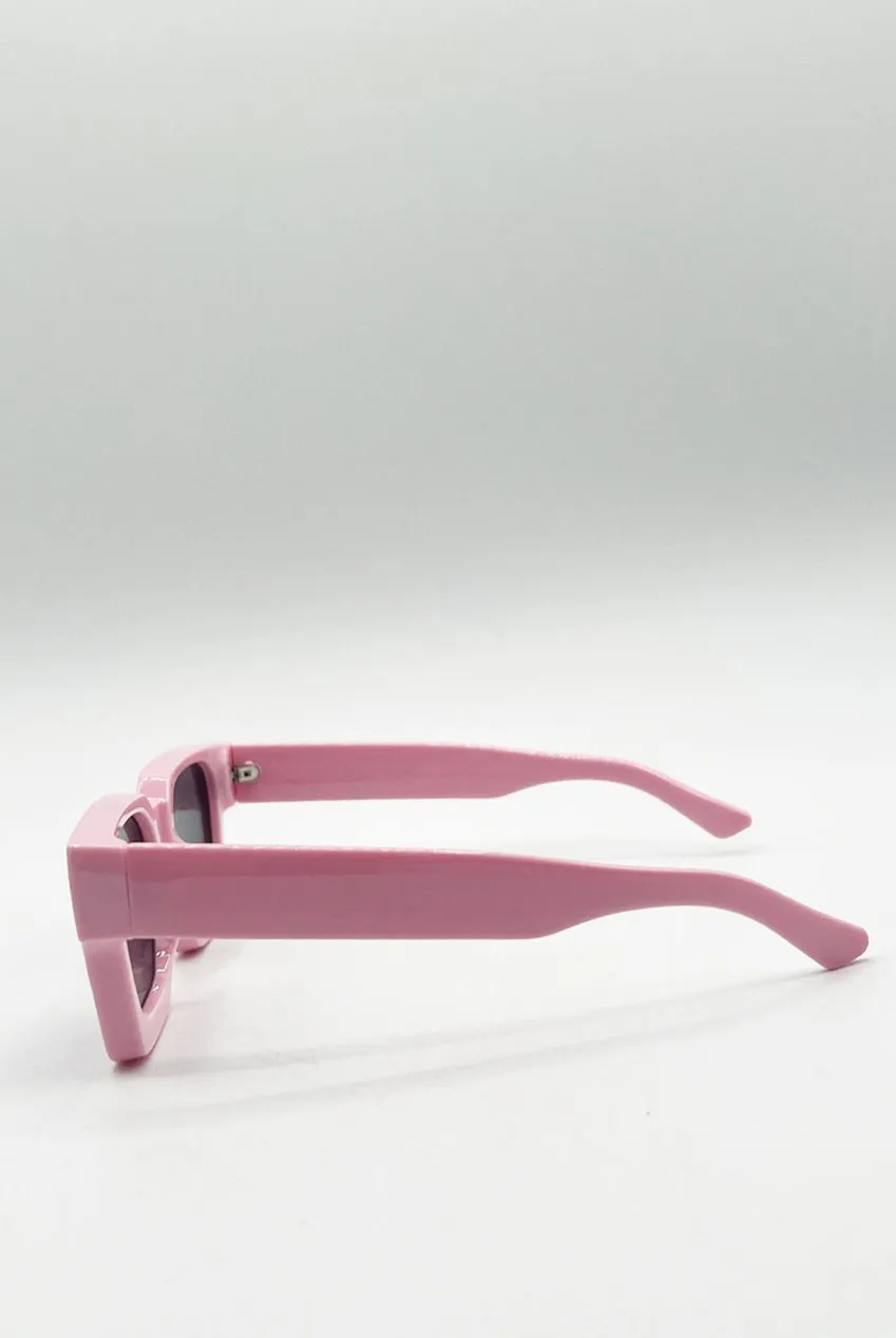 SVNX occhiali da sole rosa quadrati retro