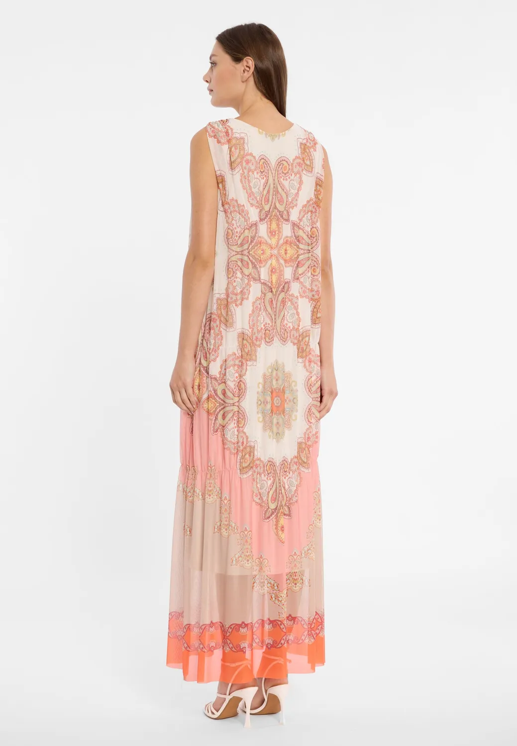 Ana Alcazar Dorivar abito lungo paisley pastello