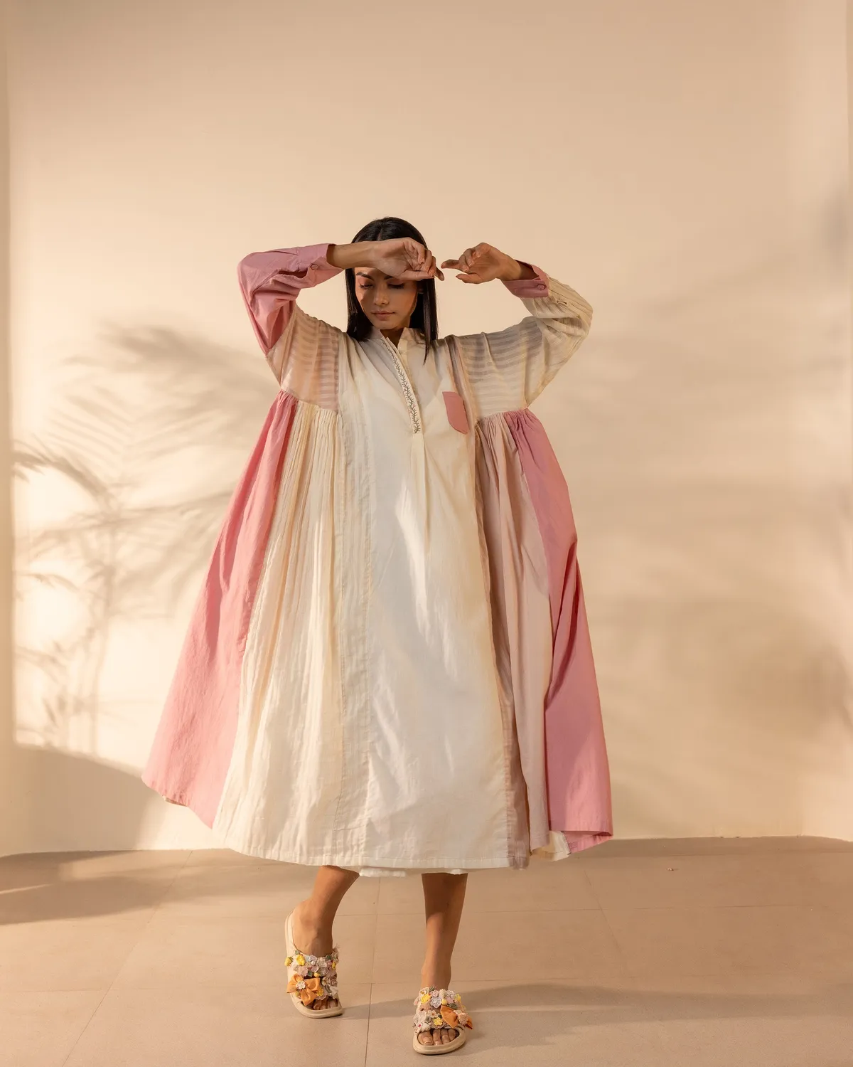 Our Dve Blush Wind abito cotone rosa beige taglia unica