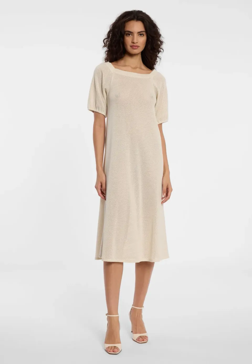 Ana Alcazar Danya midi abito maglia crema