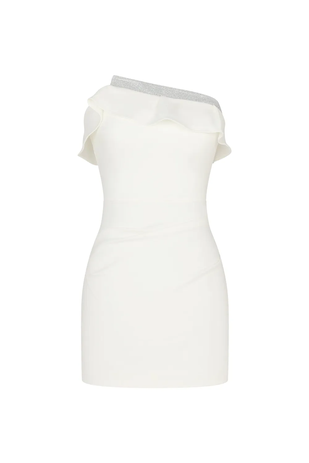 Bella Barnett Madelynn mini dress bianco strass