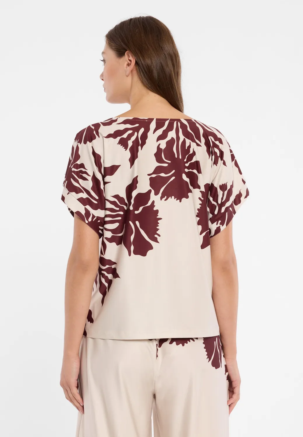 Ana Alcazar Dorells top maniche corte floreale