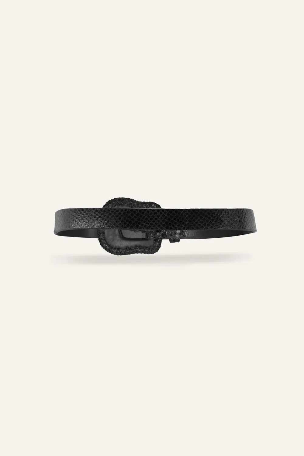 Johanna Ortiz Harbor Hues cintura nera pelle fibbia western
