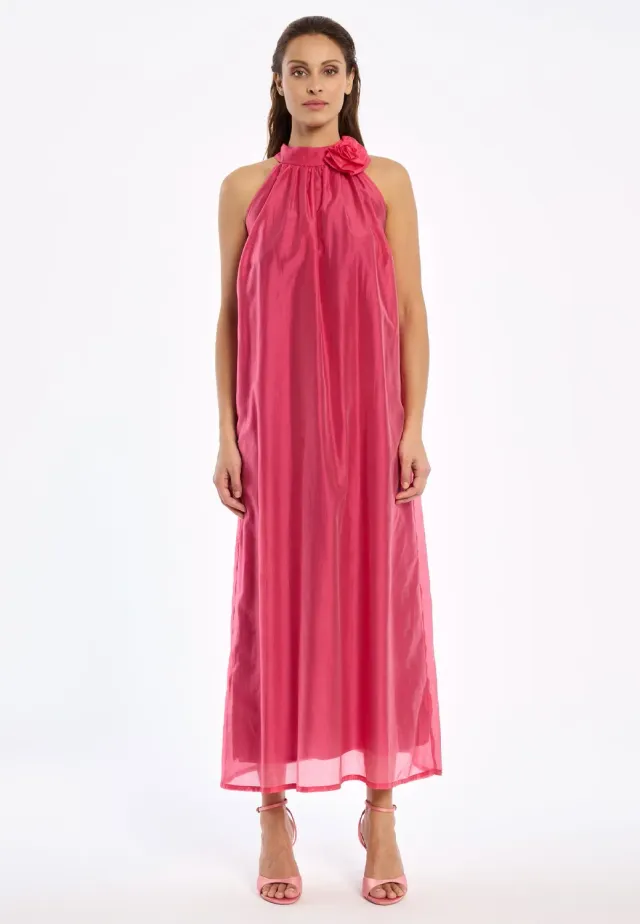 Ana Alcazar Wakany abito lungo rosa in lyocell