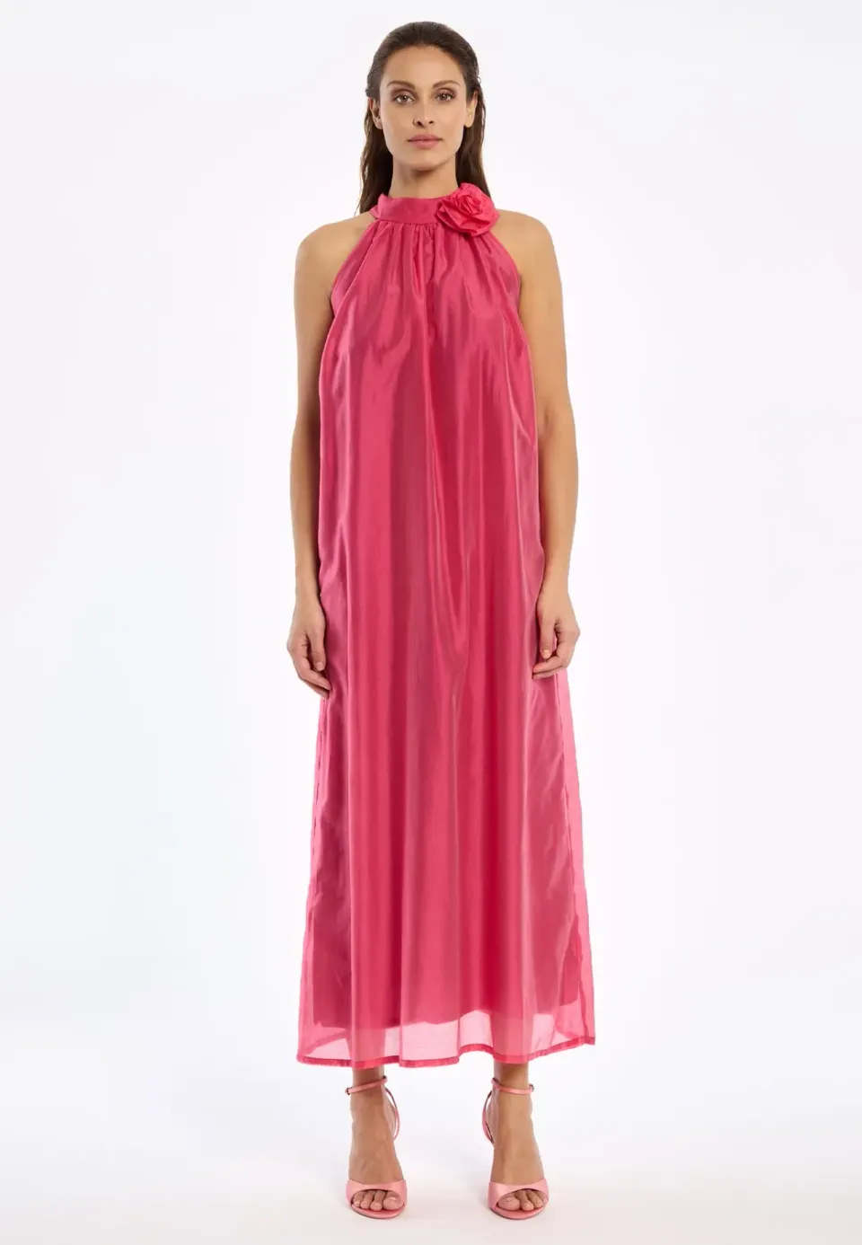 Ana Alcazar Wakany abito lungo rosa in lyocell