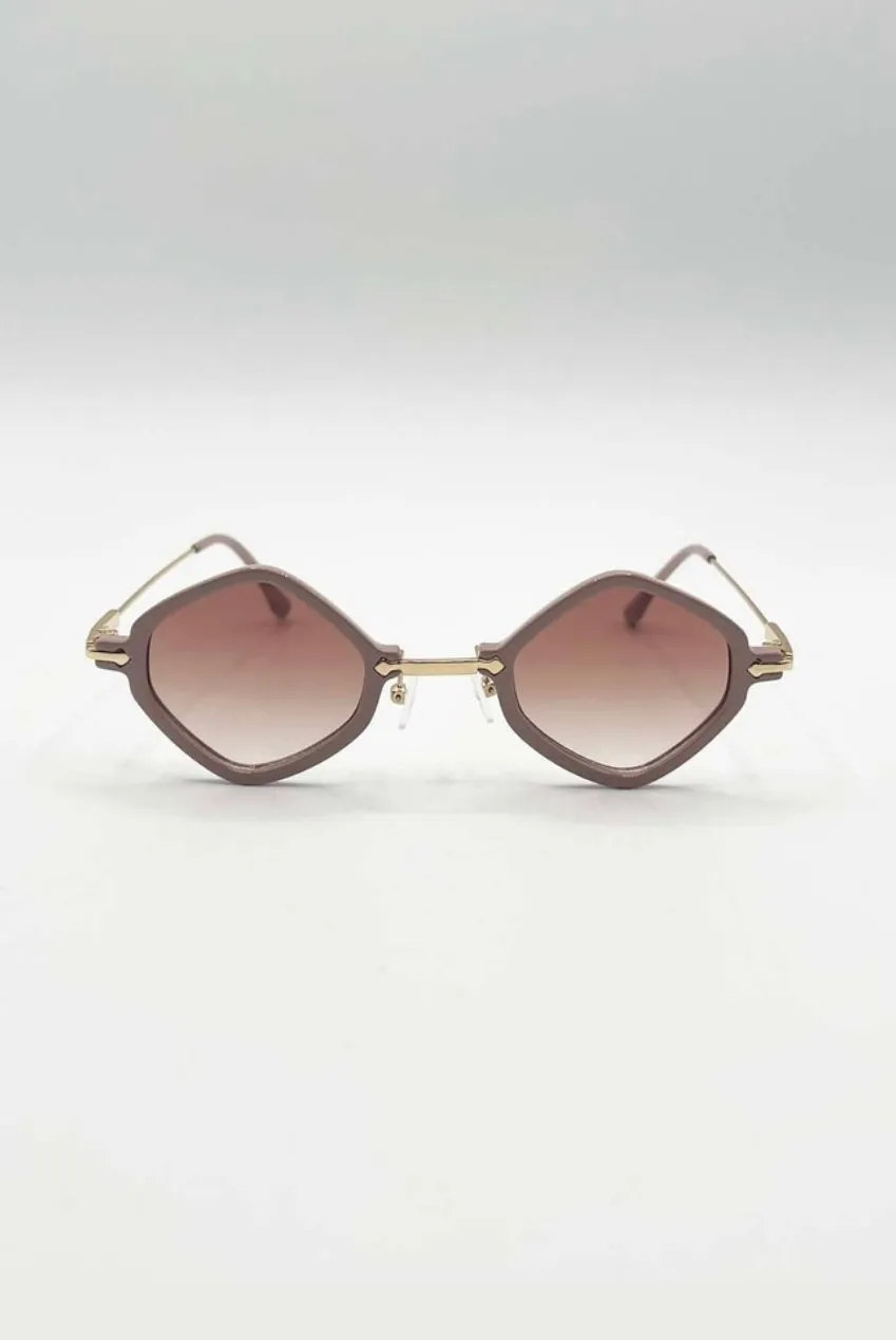 SVNX occhiali sole nude montatura oro UV400