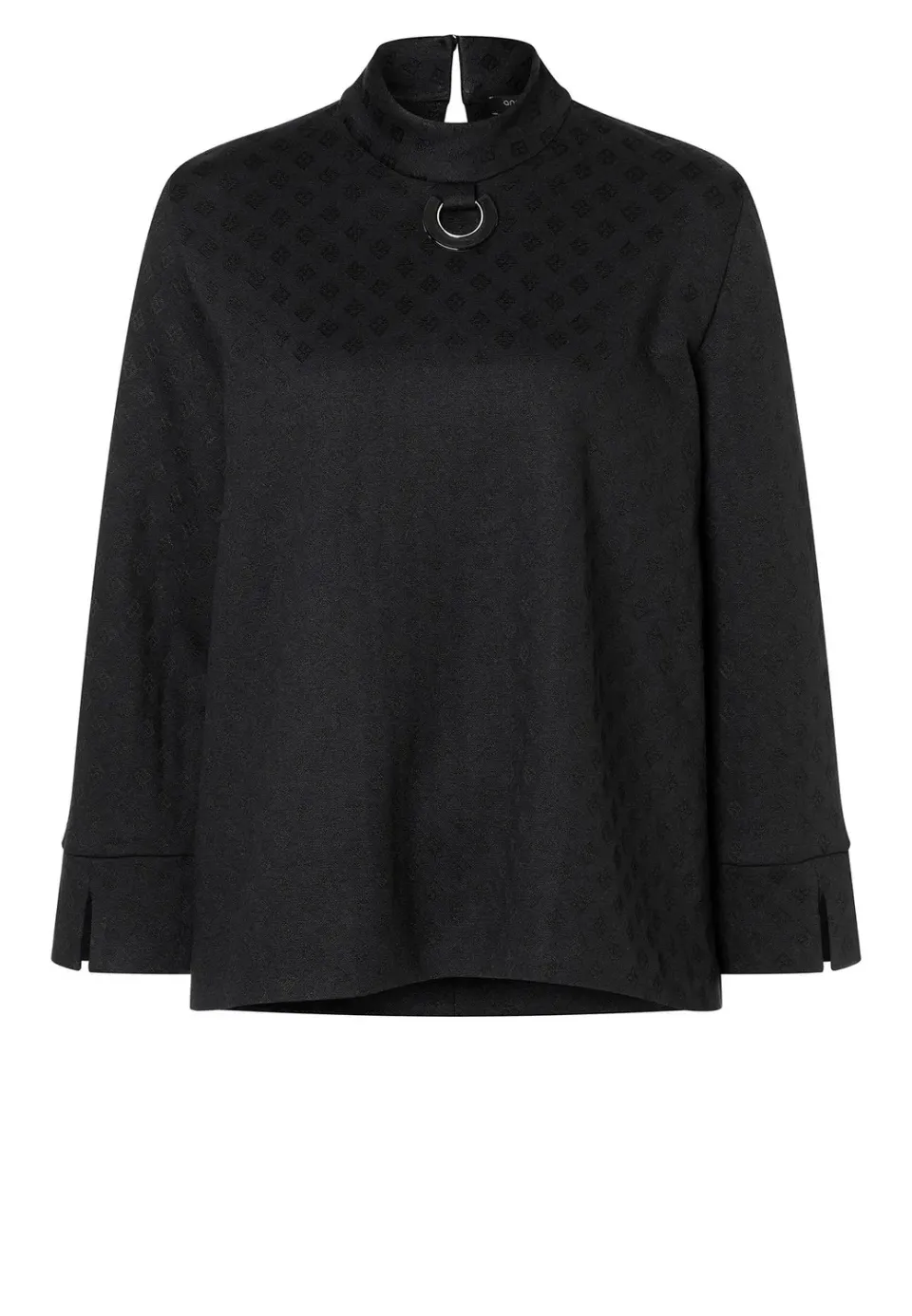 Ana Alcazar Hemma camicia nera quadri collo alto