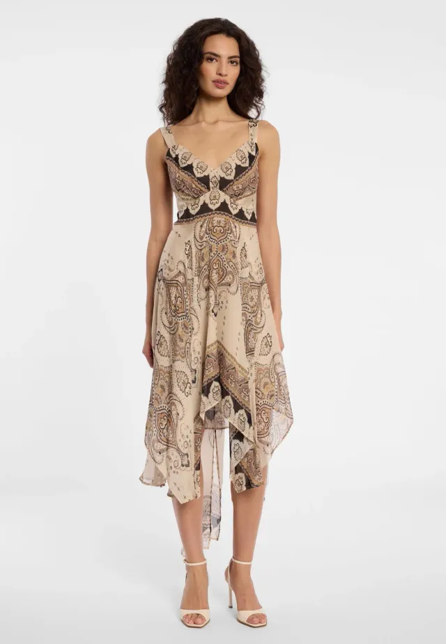 Ana Alcazar Deana abito midi marrone paisley