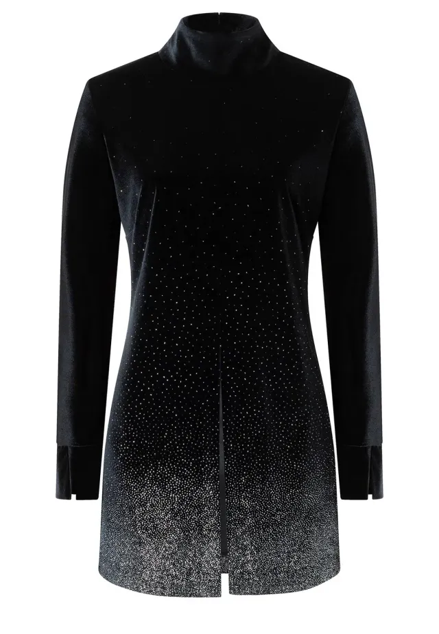 Ana Alcazar Tahana top velluto nero glitter