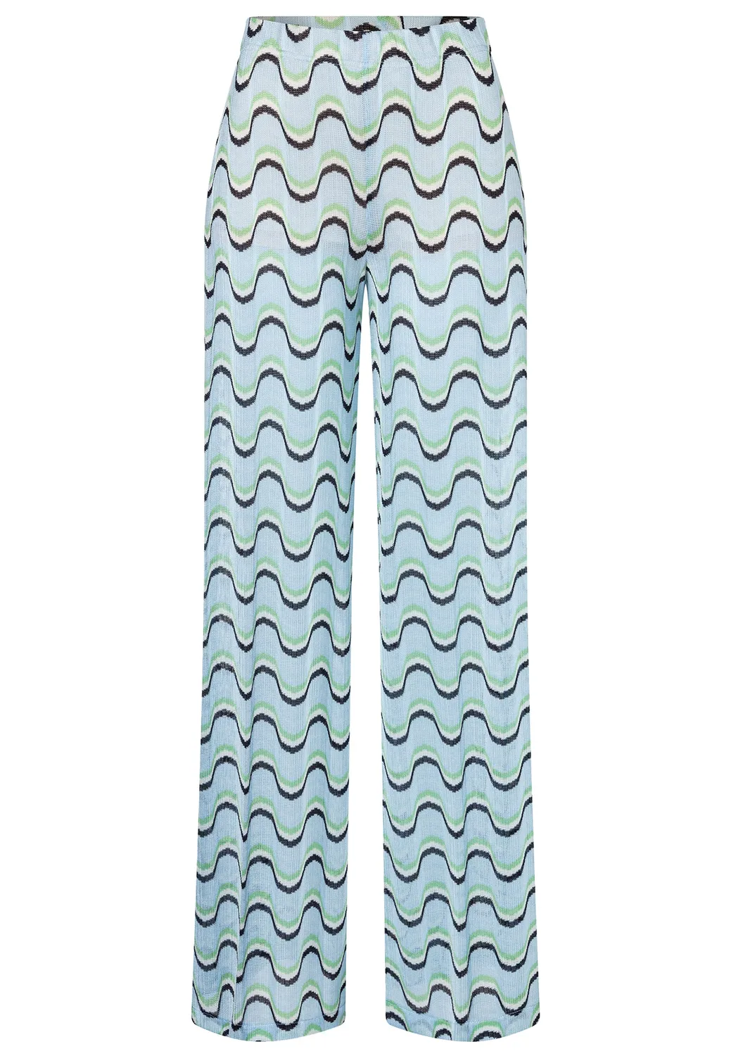 Ana Alcazar Dorae pantaloni knit azzurri a onde
