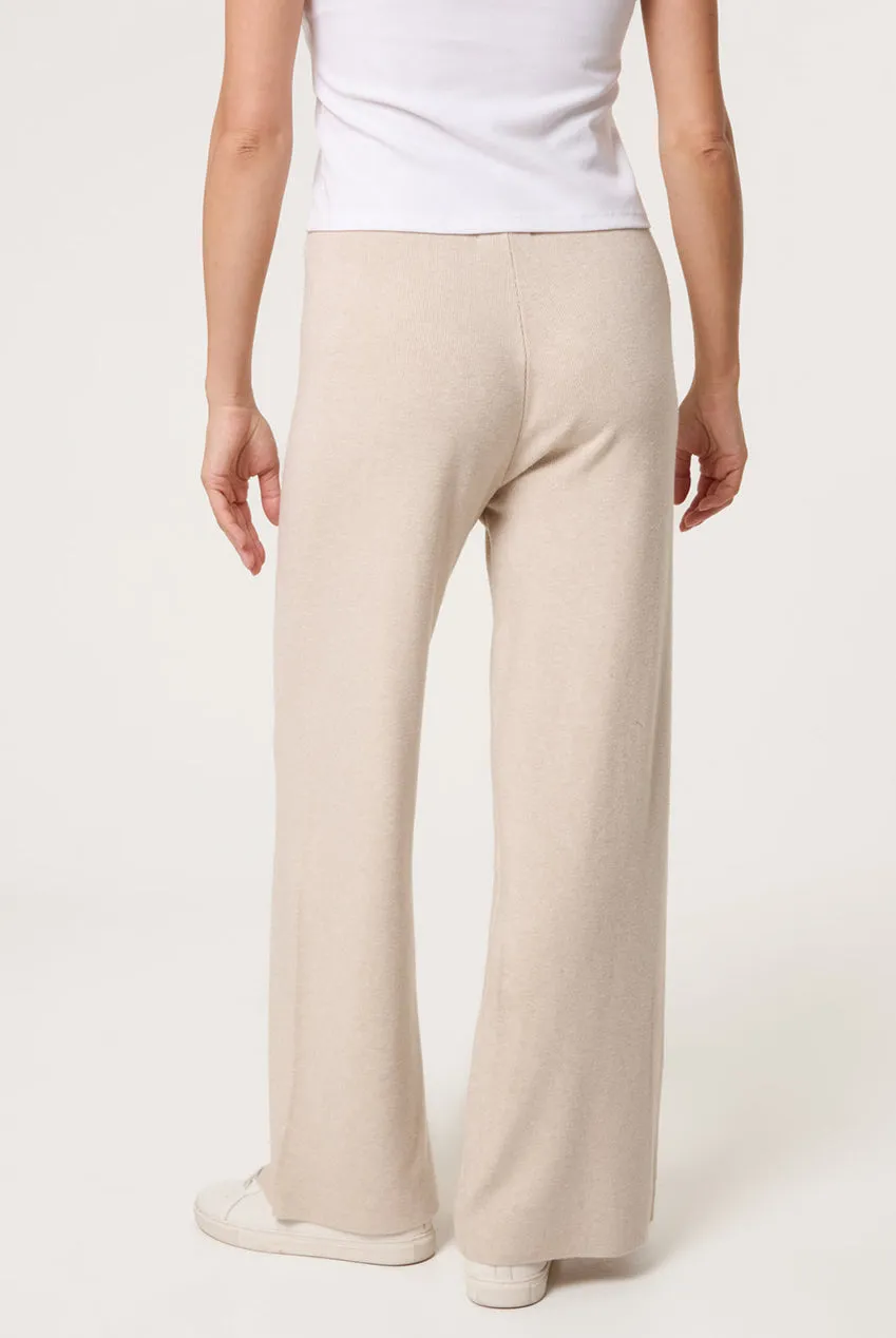 Blue Vanilla Knitted Wide Leg pantaloni pietra maglia