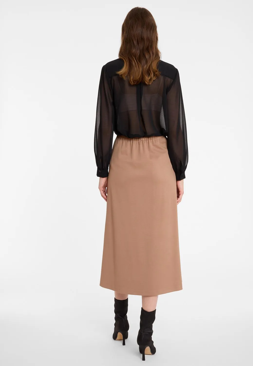 Ana Alcazar Ayora gonna midi beige jersey
