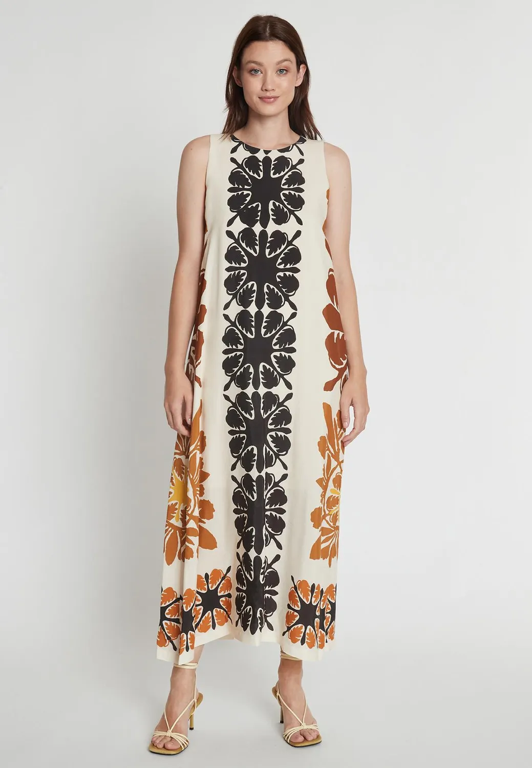 Ana Alcazar Rava abito maxi etnico con tasche