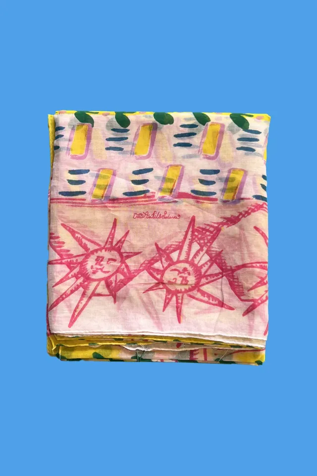 Antica Sartoria DV1770 foulard giallo cotone fantasia Napoli