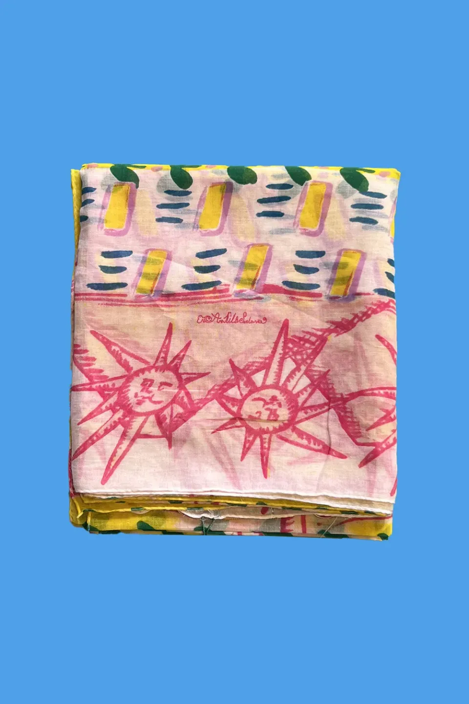Antica Sartoria DV1770 foulard giallo cotone fantasia Napoli