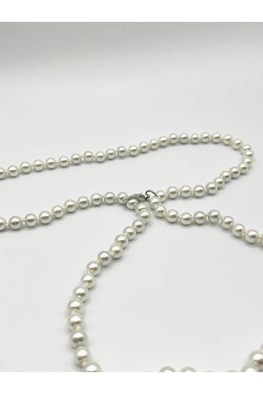 SVNX cintura catena perle bianche argento