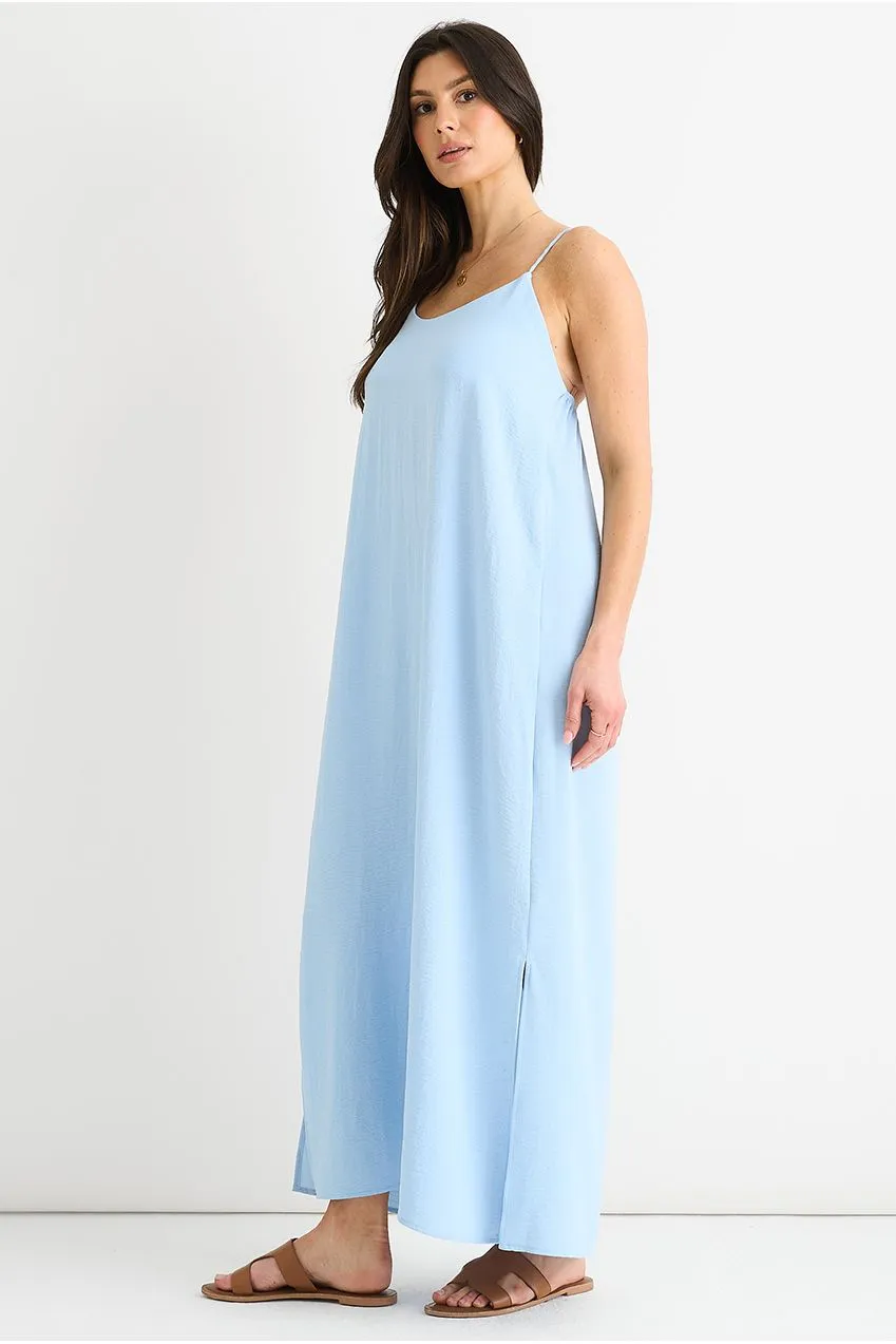 Gini London Cross Back abito maxi blu oversize