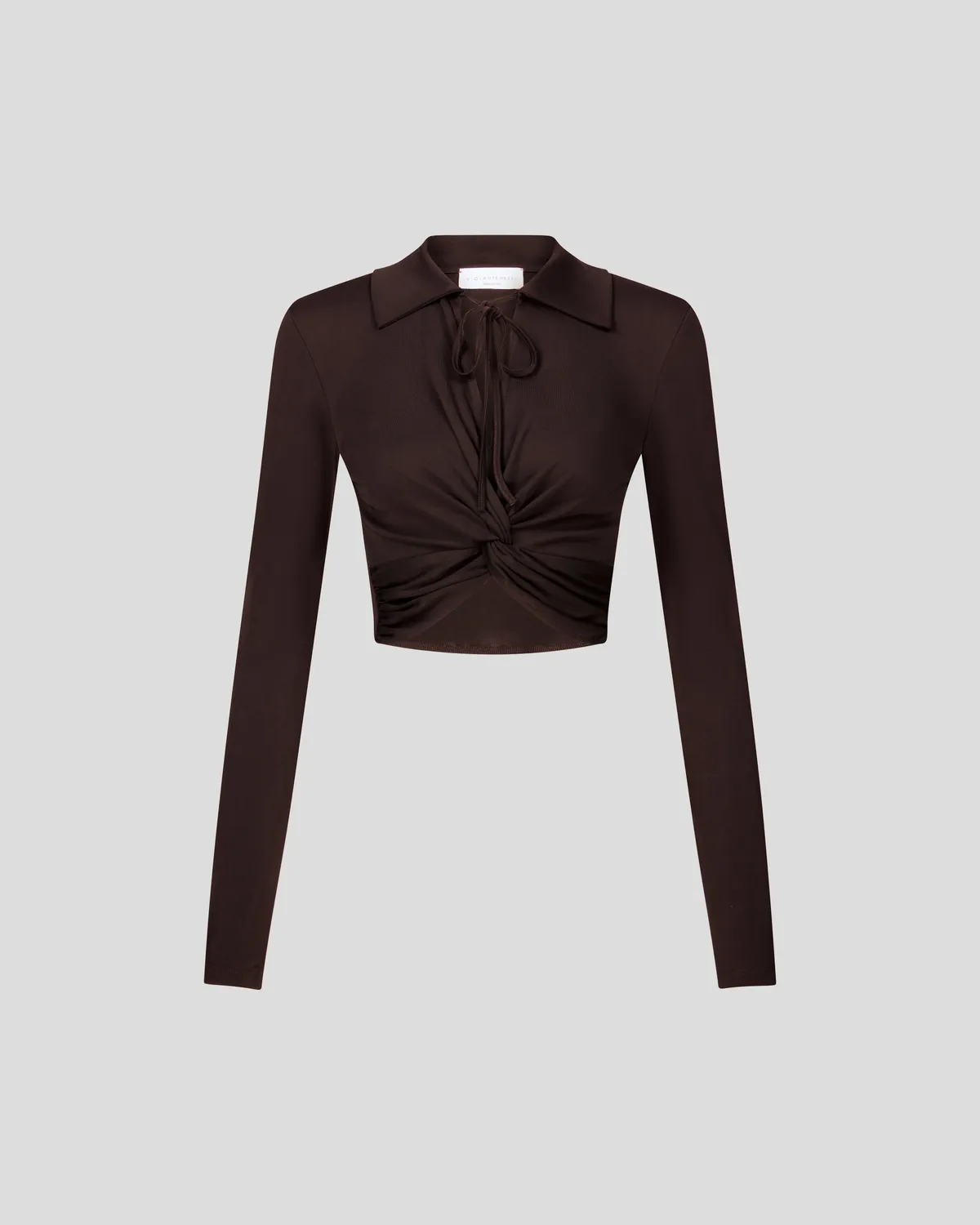 Violante Nessi Eiza Crop Top marrone in jersey
