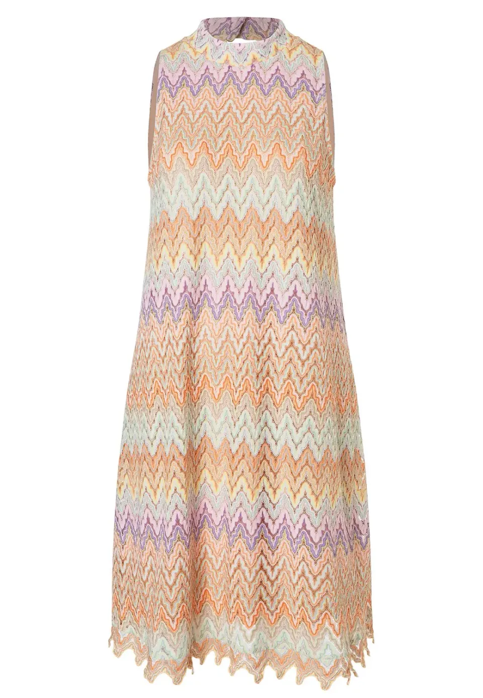 Ana Alcazar Zaja abito trapezio maglina zigzag pastello