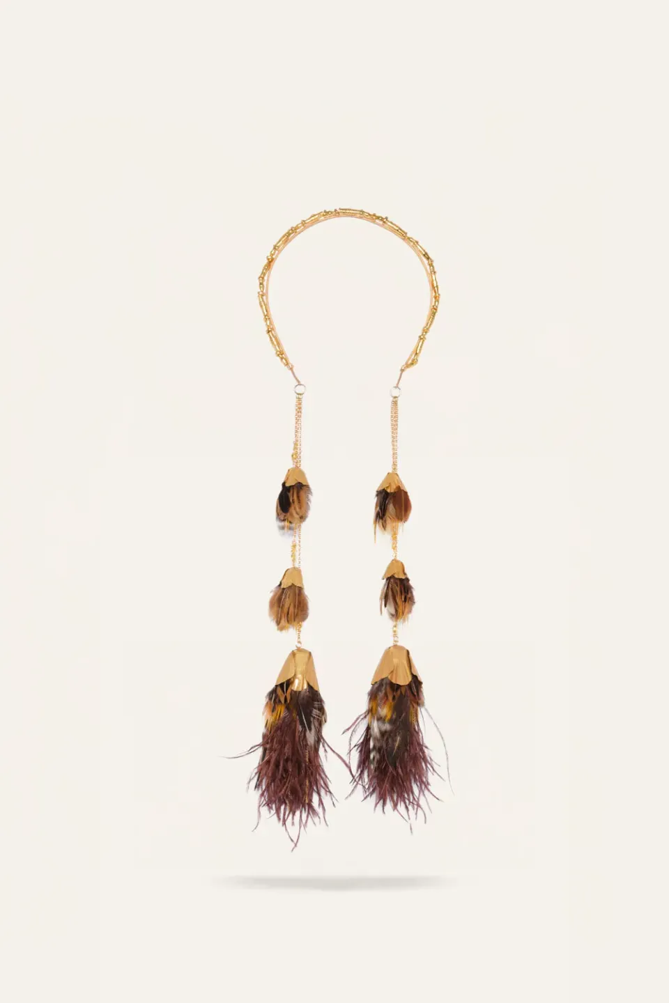 Johanna Ortiz Awakening Charms cerchietto oro piume