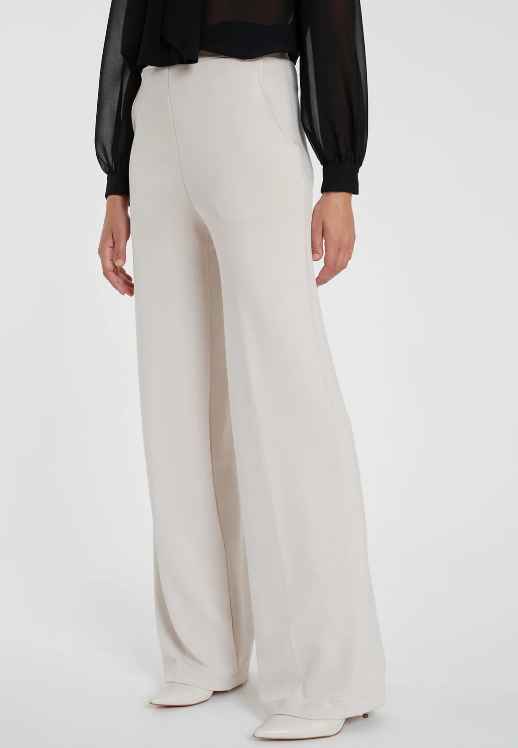 Ana Alcazar Sefoni pantaloni larghi jersey avorio