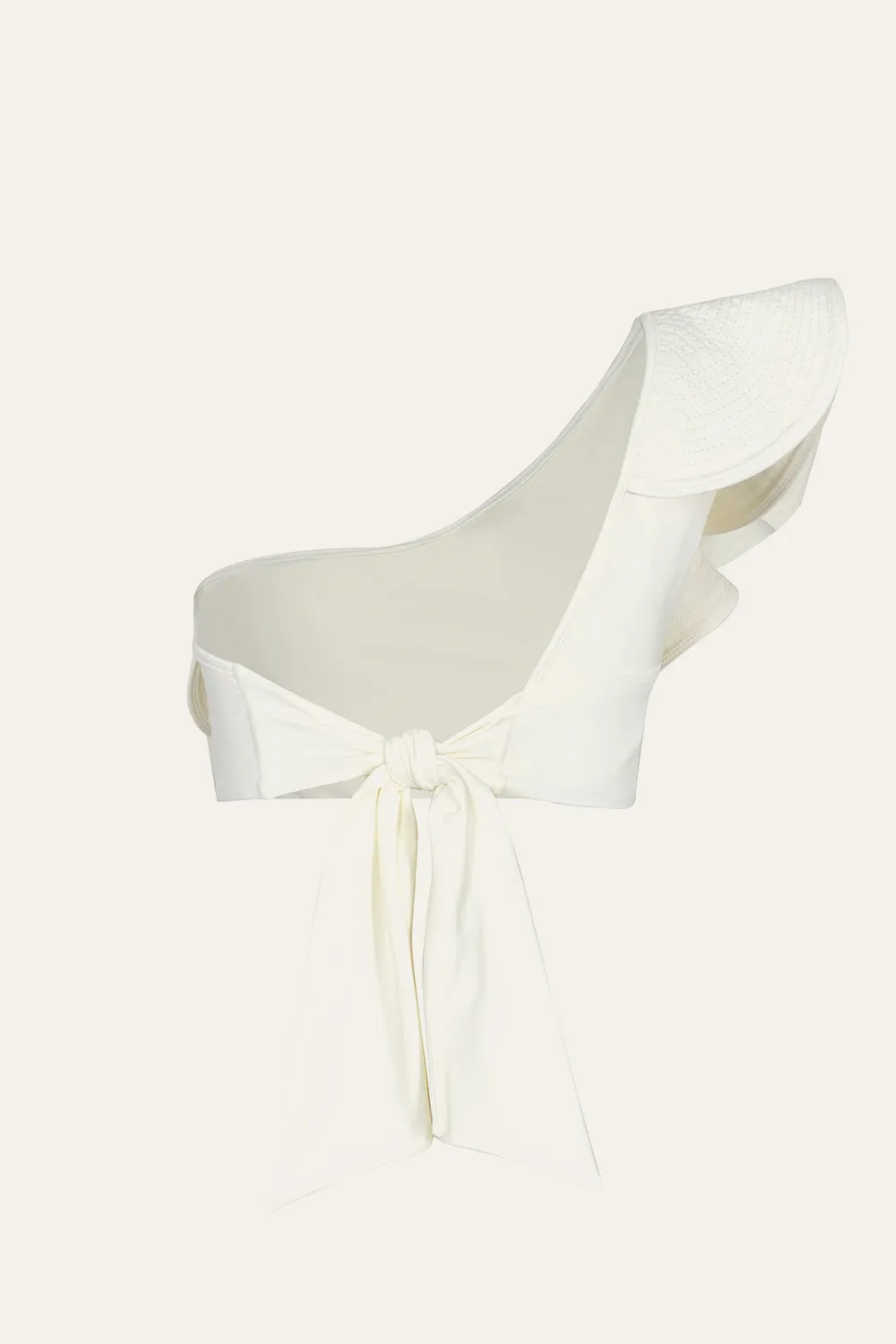 Johanna Ortiz Bolero Life top bikini ecru monospalla lycra